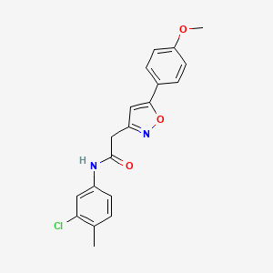 molecular formula C19H17ClN2O3 B2606481 N-(3-chloro-4-methylphenyl)-2-[5-(4-methoxyphenyl)-1,2-oxazol-3-yl]acetamide CAS No. 953255-05-5