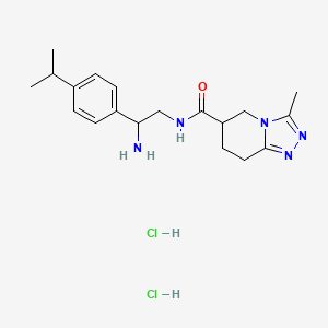 N-[2-Amino-2-(4-propan-2-ylphenyl)ethyl]-3-methyl-5,6,7,8-tetrahydro-[1,2,4]triazolo[4,3-a]pyridine-6-carboxamide;dihydrochloride