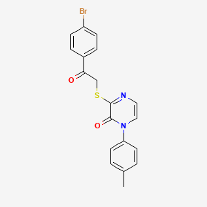 3-((2-(4-bromophenyl)-2-oxoethyl)thio)-1-(p-tolyl)pyrazin-2(1H)-one