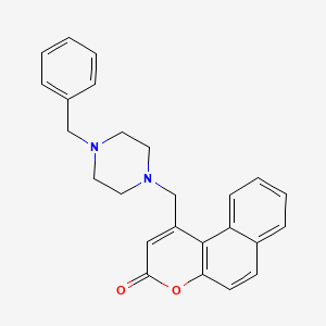 molecular formula C25H24N2O2 B2606524 1-((4-苄基哌嗪-1-基)甲基)-3H-苯并[f]咔唑-3-酮 CAS No. 877780-05-7