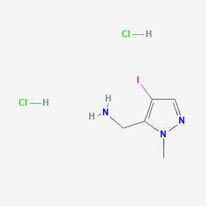 molecular formula C5H10Cl2IN3 B2606533 (4-Iodo-1-methyl-1H-pyrazol-5-yl)methanamine dihydrochloride CAS No. 2089277-51-8