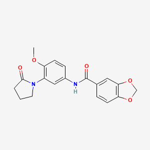 N-(4-methoxy-3-(2-oxopyrrolidin-1-yl)phenyl)benzo[d][1,3]dioxole-5-carboxamide