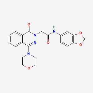 molecular formula C21H20N4O5 B2606539 N-(4-chloro-2-methoxy-5-methylphenyl)-1-(3-cyano-6-fluoroquinolin-4-yl)piperidine-4-carboxamide CAS No. 1251694-86-6