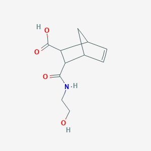 molecular formula C11H15NO4 B2606544 3-(2-Hydroxy-ethylcarbamoyl)-bicyclo[2.2.1]hept-5-ene-2-carboxylic acid CAS No. 159322-13-1