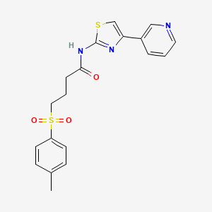molecular formula C19H19N3O3S2 B2606546 N-(4-(pyridin-3-yl)thiazol-2-yl)-4-tosylbutanamide CAS No. 922850-76-8