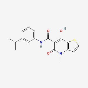 molecular formula C18H18N2O3S B2606550 7-hydroxy-N-(3-isopropylphenyl)-4-methyl-5-oxo-4,5-dihydrothieno[3,2-b]pyridine-6-carboxamide CAS No. 1251622-60-2