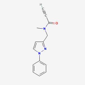 N-Methyl-N-[(1-phenylpyrazol-3-yl)methyl]prop-2-ynamide