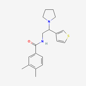 3,4-dimethyl-N-(2-(pyrrolidin-1-yl)-2-(thiophen-3-yl)ethyl)benzamide