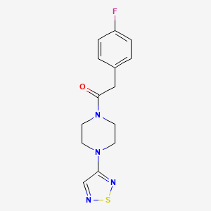 molecular formula C14H15FN4OS B2606562 2-(4-Fluorophenyl)-1-[4-(1,2,5-thiadiazol-3-yl)piperazin-1-yl]ethan-1-one CAS No. 2097864-52-1