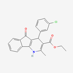 ethyl 4-(3-chlorophenyl)-2-methyl-5-oxo-4,5-dihydro-1H-indeno[1,2-b]pyridine-3-carboxylate