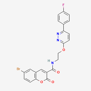 molecular formula C22H15BrFN3O4 B2606566 6-bromo-N-(2-((6-(4-fluorophenyl)pyridazin-3-yl)oxy)ethyl)-2-oxo-2H-chromene-3-carboxamide CAS No. 920365-19-1