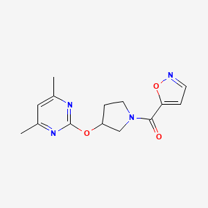 (3-((4,6-Dimethylpyrimidin-2-yl)oxy)pyrrolidin-1-yl)(isoxazol-5-yl)methanone