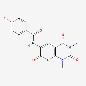 N-(1,3-dimethyl-2,4,7-trioxopyrano[2,3-d]pyrimidin-6-yl)-4-fluorobenzamide