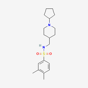 N-((1-cyclopentylpiperidin-4-yl)methyl)-3,4-dimethylbenzenesulfonamide