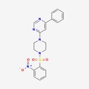 4-(4-((2-Nitrophenyl)sulfonyl)piperazin-1-yl)-6-phenylpyrimidine