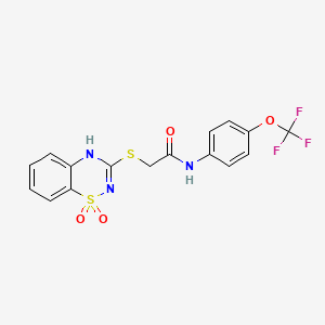 2-((1,1-dioxido-4H-benzo[e][1,2,4]thiadiazin-3-yl)thio)-N-(4-(trifluoromethoxy)phenyl)acetamide