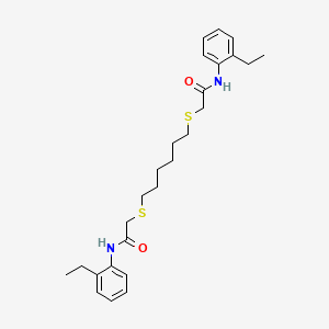 molecular formula C26H36N2O2S2 B2606597 2-((6-((2-(2-Ethylanilino)-2-oxoethyl)sulfanyl)hexyl)sulfanyl)-N-(2-ethylphenyl)acetamide CAS No. 329778-04-3