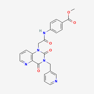 molecular formula C23H19N5O5 B2606600 methyl 4-(2-(2,4-dioxo-3-(pyridin-3-ylmethyl)-3,4-dihydropyrido[3,2-d]pyrimidin-1(2H)-yl)acetamido)benzoate CAS No. 941908-26-5