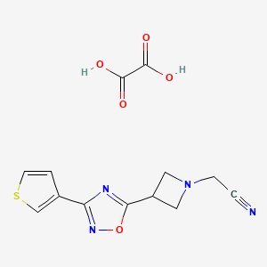 2-(3-(3-(Thiophen-3-yl)-1,2,4-oxadiazol-5-yl)azetidin-1-yl)acetonitrile oxalate