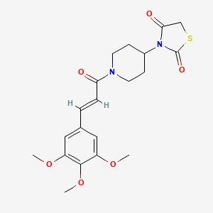 molecular formula C20H24N2O6S B2606607 (E)-3-(1-(3-(3,4,5-trimethoxyphenyl)acryloyl)piperidin-4-yl)thiazolidine-2,4-dione CAS No. 1799265-09-0