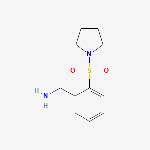 molecular formula C11H16N2O2S B2606609 [2-(Pyrrolidine-1-sulfonyl)phenyl]methanamine CAS No. 918812-54-1