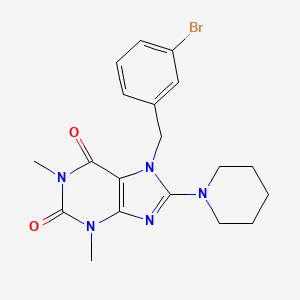 molecular formula C19H22BrN5O2 B2606620 7-(3-溴苄基)-1,3-二甲基-8-(哌啶-1-基)-1H-嘌呤-2,6(3H,7H)-二酮 CAS No. 324539-13-1