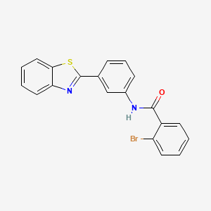 molecular formula C20H13BrN2OS B2606622 N-[3-(1,3-benzothiazol-2-yl)phenyl]-2-bromobenzamide CAS No. 307326-15-4