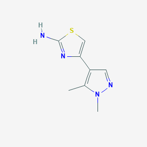 molecular formula C8H10N4S B2606624 4-(1,5-Dimethyl-1H-pyrazol-4-yl)-thiazol-2-ylamine CAS No. 957242-02-3