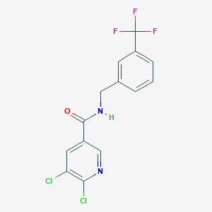 molecular formula C14H9Cl2F3N2O B2606626 5,6-dichloro-N-[[3-(trifluoromethyl)phenyl]methyl]pyridine-3-carboxamide CAS No. 750602-80-3