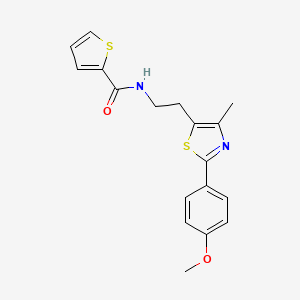molecular formula C18H18N2O2S2 B2606633 N-{2-[2-(4-methoxyphenyl)-4-methyl-1,3-thiazol-5-yl]ethyl}thiophene-2-carboxamide CAS No. 869070-19-9
