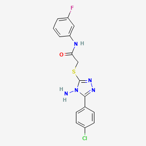 2-((4-amino-5-(4-chlorophenyl)-4H-1,2,4-triazol-3-yl)thio)-N-(3-fluorophenyl)acetamide