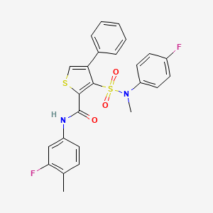 molecular formula C25H20F2N2O3S2 B2606647 N-(3-氟-4-甲基苯基)-3-[(4-氟苯基)(甲基)磺酰]-4-苯基噻吩-2-甲酰胺 CAS No. 1105229-86-4