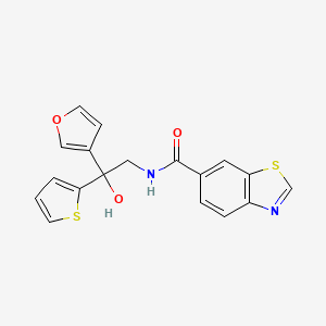 N-[2-(furan-3-yl)-2-hydroxy-2-(thiophen-2-yl)ethyl]-1,3-benzothiazole-6-carboxamide