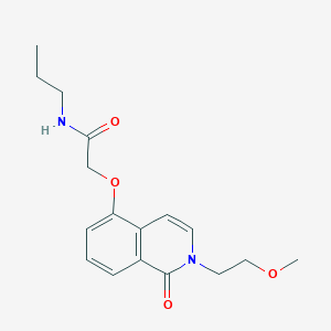 molecular formula C17H22N2O4 B2606652 2-[2-(2-甲氧基乙基)-1-氧代异喹啉-5-基]氧基-N-丙基乙酰胺 CAS No. 898457-37-9