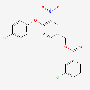 [4-(4-Chlorophenoxy)-3-nitrophenyl]methyl 3-chlorobenzoate