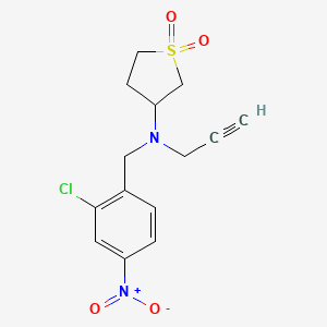 N-[(2-Chloro-4-nitrophenyl)methyl]-1,1-dioxo-N-prop-2-ynylthiolan-3-amine