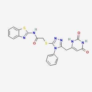 N-(benzo[d]thiazol-2-yl)-2-((5-((2,6-dioxo-1,2,3,6-tetrahydropyrimidin-4-yl)methyl)-4-phenyl-4H-1,2,4-triazol-3-yl)thio)acetamide