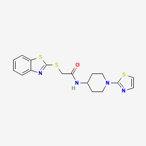 2-(benzo[d]thiazol-2-ylthio)-N-(1-(thiazol-2-yl)piperidin-4-yl)acetamide