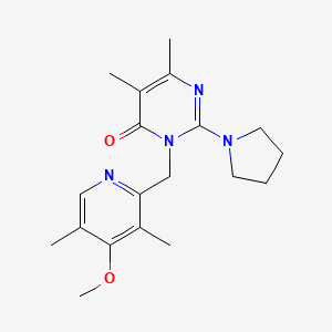 3-[(4-methoxy-3,5-dimethyl-2-pyridyl)methyl]-5,6-dimethyl-2-(1-pyrrolidinyl)-4(3H)-pyrimidinone
