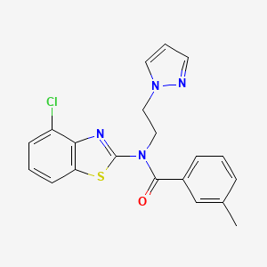 N-(2-(1H-pyrazol-1-yl)ethyl)-N-(4-chlorobenzo[d]thiazol-2-yl)-3-methylbenzamide