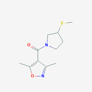 (3,5-Dimethylisoxazol-4-yl)(3-(methylthio)pyrrolidin-1-yl)methanone