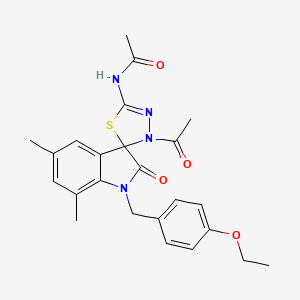 N-[3'-acetyl-1-(4-ethoxybenzyl)-5,7-dimethyl-2-oxo-1,2-dihydro-3'H-spiro[indole-3,2'-[1,3,4]thiadiazol]-5'-yl]acetamide