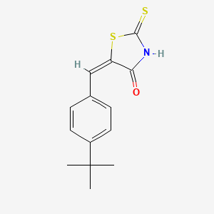 molecular formula C14H15NOS2 B2606690 (5E)-5-(4-tert-butylbenzylidene)-2-mercapto-1,3-thiazol-4(5H)-one CAS No. 312607-49-1