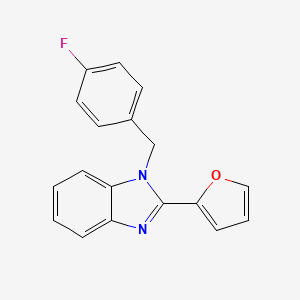 1-[(4-Fluorophenyl)methyl]-2-(furan-2-yl)benzimidazole