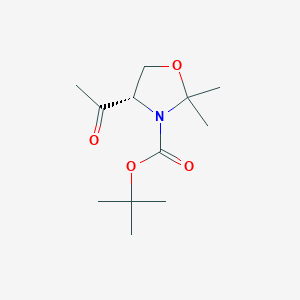 molecular formula C12H21NO4 B2606729 (S)-叔丁基-4-乙酰基-2,2-二甲氧噁唑啉-3-羧酸酯 CAS No. 785828-28-6