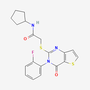 N-cyclopentyl-2-{[3-(2-fluorophenyl)-4-oxo-3,4-dihydrothieno[3,2-d]pyrimidin-2-yl]sulfanyl}acetamide