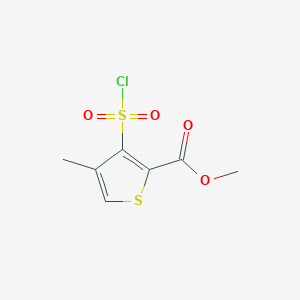 molecular formula C7H7ClO4S2 B2606746 Methyl 3-(chlorosulfonyl)-4-methylthiophene-2-carboxylate CAS No. 190375-00-9