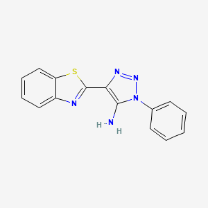 molecular formula C15H11N5S B2606751 4-(benzo[d]thiazol-2-yl)-1-phenyl-1H-1,2,3-triazol-5-amine CAS No. 163071-38-3