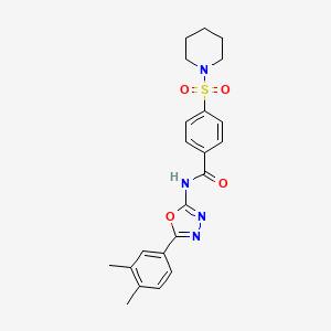 N-(5-(3,4-dimethylphenyl)-1,3,4-oxadiazol-2-yl)-4-(piperidin-1-ylsulfonyl)benzamide