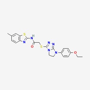 molecular formula C22H22N6O2S2 B2606762 2-((7-(4-ethoxyphenyl)-6,7-dihydro-5H-imidazo[2,1-c][1,2,4]triazol-3-yl)thio)-N-(6-methylbenzo[d]thiazol-2-yl)acetamide CAS No. 921789-85-7